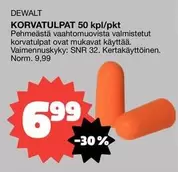 Dewalt - KORVATULPAT 50 kpl/pkt