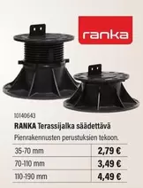 Terassijalka säädettävä