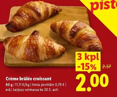 Crème brûlée croissant