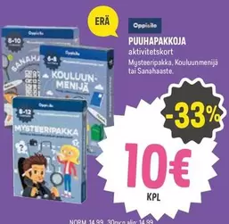 PUUHAPAKKOJA aktiviteettiskort