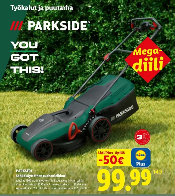Parkside Cordless Lawnmower