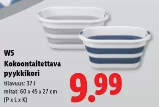 Kokontaitettava pyykkikori