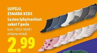 Lasten lyhytvartiset sukat 7 paria