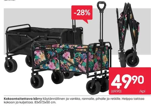 Kokoon taitettava kärry / Kokkontaitettava kärry