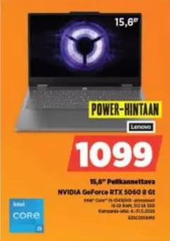 Core - 15,6" Pelikannettava NVIDIA GeForce RTX 5060 & Gt