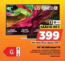 43" 4K HDR Smart TV