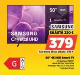 Crystal UHD 50" 4K HDR Smart TV