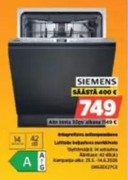 Siemens - Integroiva astianpesukone
