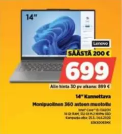 14" Kannettava Monipuolinen 360 asteen muotollu