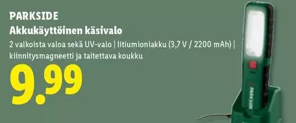 Akkukäyttöinen käsivalo