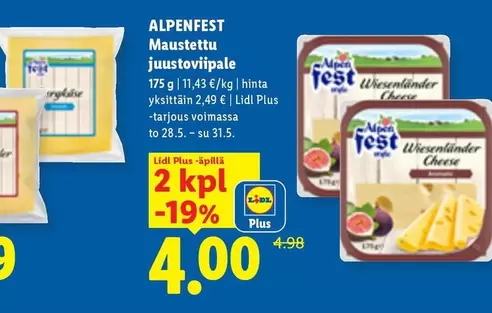 Maustettu juustoviipale