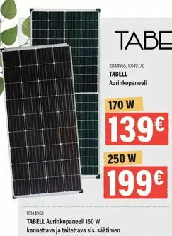 TABELL Aurinkopaneeli 160 W