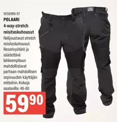 10158989-97 POLAARI 4-way-stretch reisitaskuhousut