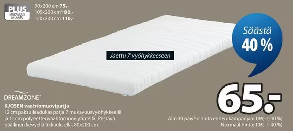 KJOESEN vaahtomuovipatja