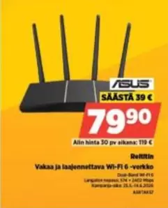 Asus - Vakaa ja laajennettava Wi-Fi 6 -verkko