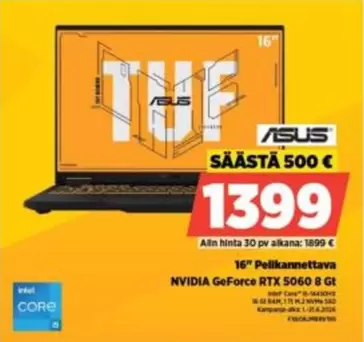 Asus - 16" Pelikannettava NVIDIA GeForce RTX 5060 8 Gt