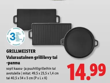 Valurautainen grilli tai pannu