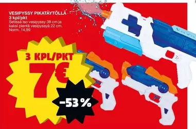 VESIPYSSY PIKATÄYTÖLLÄ