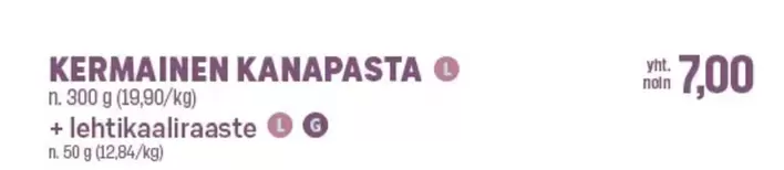 KERMAINEN KANAPASTA + lehtikaaliraaste