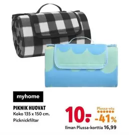 PIKNIK HUOVAT Koko 135 x 150 cm. Picknickfiltar