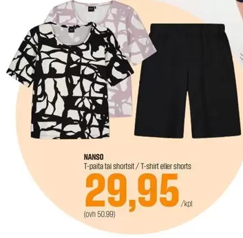 T-paita tai shortsit / T-shirt eller shorts