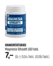 Magnesia Sitraatti 160 tabl.