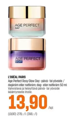 Age Perfect Rosy Glow Day- tai päivä- tai yövoide / dagkräm eller nattkräm
