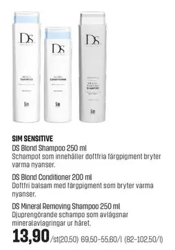 DS - Blond Shampoo 250 ml, Blond Conditioner 200 ml, Mineral Removing Shampoo 250 ml