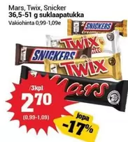 Snickers - Mars, Twix, Snicker