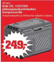 Kide 25L 12V/230V jääkaappipakastin kompressorilla