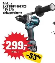 Makita - LXT DDF489TJX3 18V 5Ah akkuporakone
