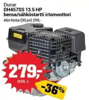 Hp - DH457SS 13.5 HP bensa/sähköstartti irtomoottori