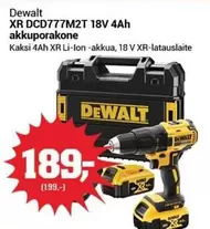 Dewalt - XR DCD777M2T 18V 4Ah akkuPorakone