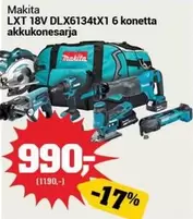 Makita - LXT 18V DLX6134tX1 6 konetta akku konesarja