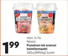 Punainen tai oranssi helmitomaatti