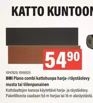 BMI Plano combi kattohuopa harja-/räystäslevy musta tai tiilenpunainen 10147629, 10166525