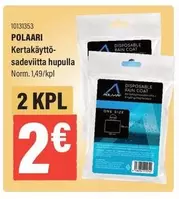 10131353 POLAARI Kertakäyttö-sadeviitta hupulla