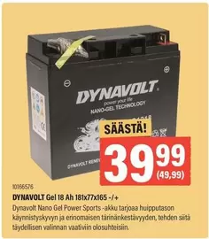 DYNVOLT Gel 18 Ah 181x77x165 -/+