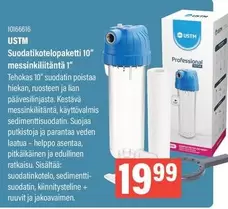 USTM Suodatikotelo paketti 10" messinkiliitäntä 1"