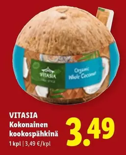 Kokonainen kookospähkinä