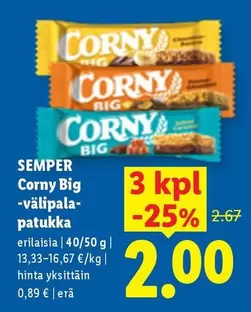Corny Big -välipalapatukka