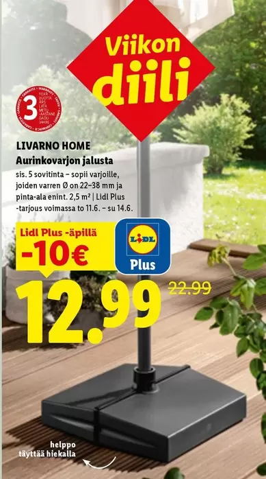 Aurinkovarjon jalusta