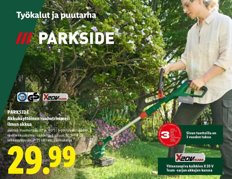 Akkukäyttöinen ruohonleikkuri