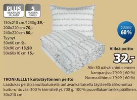 TRONFJELL kuitutäytteinen peitto