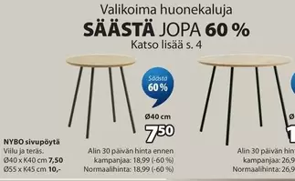 NYBO sivupöytä