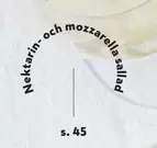 Nektarin- och mozzarellasallad
