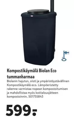 Biolan Eco tummanharmaa Kompostikäymälä 501755843
