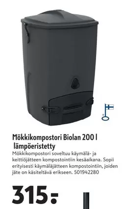 Mökkikompostori BioLan 200 l