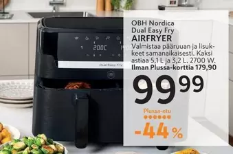 Obh Nordica - Dual Easy Fry AIRFRYER