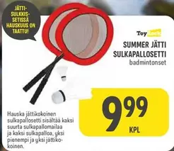 SUMMER JÄTTI SULKAPALLOSETTI badmintonset